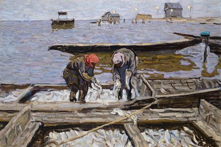 Spring Fishing Season on the Caspian Sea by Sergei & Aleksei Tkachev - Auction record, sale price, and art valuation. Compare with similar artists and explore comparable artworks.