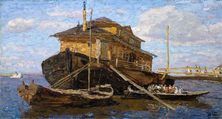 On the Volga River by Sergei & Aleksei Tkachev - Auction record, sale price, and art valuation. Compare with similar artists and explore comparable artworks.