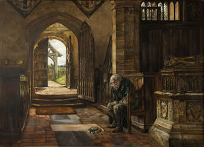 The grandfather at the grave of little Nell