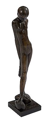 Study of a Young Girl (b.1932) on stepping stones