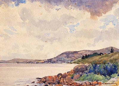 Sample artwork by George Courtney Benson (1886 - 1960), known for landscape painting, newspaper cartoons, war artist - View similar artists and auction records