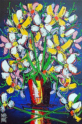 Flowers and Red Vase