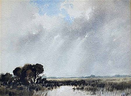 "Marsh Lands, West Albany" by John Barker - Auction record, sale price, and art valuation. Compare with similar artists and explore comparable artworks.