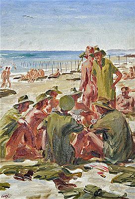 "Cards on a Northern Beach" 1943 by William Edward Pidgeon - Auction record, sale price, and art valuation. Compare with similar artists and explore comparable artworks.