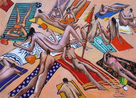 At the Beach by Donald James Waters - Auction record, sale price, and art valuation. Compare with similar artists and explore comparable artworks.