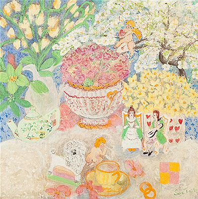KING AND QUEEN OF HEARTS by Sue Tait - Auction record, sale price, and art valuation. Compare with similar artists and explore comparable artworks.