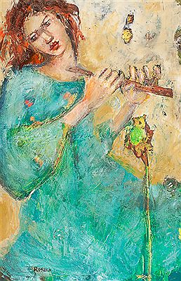 FLUTE PLAYER by Basia Roszak - Auction record, sale price, and art valuation. Compare with similar artists and explore comparable artworks.