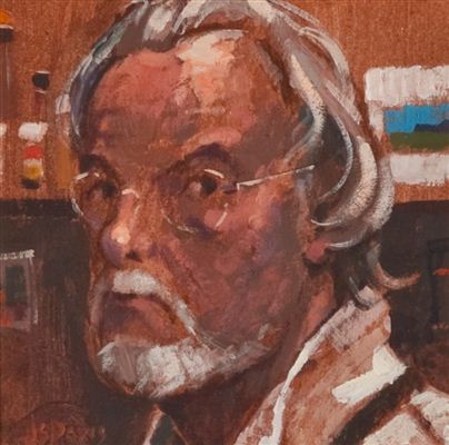 Portrait of James S Davis: SELF-PORTRAIT IN THE STUDIO
