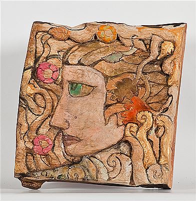 PORTRAIT HEAD WITH FLOWERS