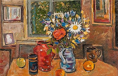 STILL LIFE WITH FLOWERS AND FRUIT
