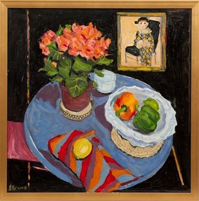 STILL LIFE WITH HARLEQUIN BOY