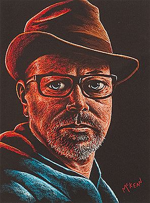 Portrait of Graham McKean: SELF PORTRAIT WITH GRANDFATHER'S HAT