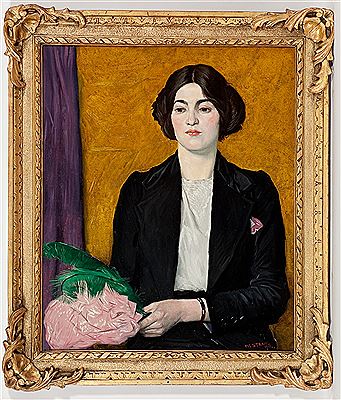 THE LADY WITH THE PINK FEATHERED HAT