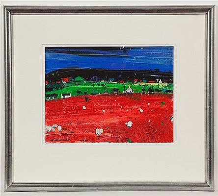 RED FIELD, SKYE by Hamish MacDonald - Auction record, sale price, and art valuation. Compare with similar artists and explore comparable artworks.