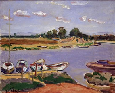 Boats in the Yarkon by Shimshon Holzman - Auction record, sale price, and art valuation. Compare with similar artists and explore comparable artworks.
