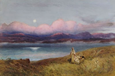 Moon over the Sea of Galilee