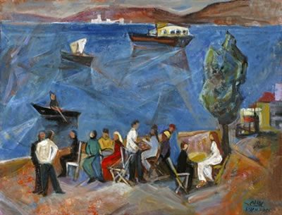 Cafe on the Sea of Galilee by Jacob Eisenscher - Auction record, sale price, and art valuation. Compare with similar artists and explore comparable artworks.