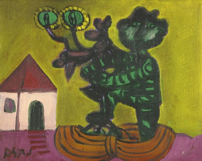 Portrait of Naphtali Bezem: Self Portrait with Candlesticks