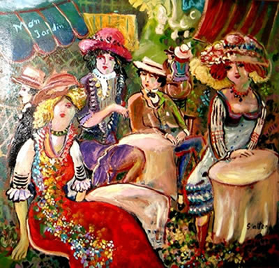 Figures at a Cafe