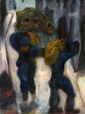 Coal Porters by David Rakia - Auction record, sale price, and art valuation. Compare with similar artists and explore comparable artworks.