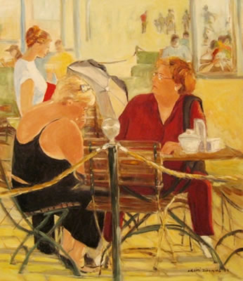 At the Cafe by Naomi Duenias - Auction record, sale price, and art valuation. Compare with similar artists and explore comparable artworks.