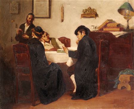 The Talmudists by Mozart Rottmann - Auction record, sale price, and art valuation. Compare with similar artists and explore comparable artworks.