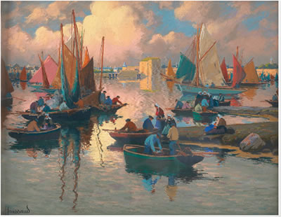 Les pêcheurs dans le port de Concarneau