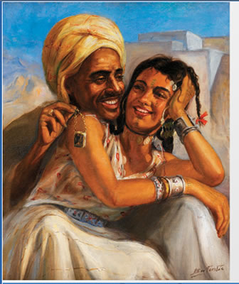 Sample artwork by Miloud Boukerche (1918 - 1979), known for figure, genre scenes - View similar artists and auction records