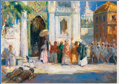 L'entrée du sultan à la mosquée by Walter Geffcken - Auction record, sale price, and art valuation. Compare with similar artists and explore comparable artworks.