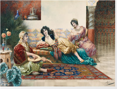 Conversation au harem by Giuseppe Aureli - Auction record, sale price, and art valuation. Compare with similar artists and explore comparable artworks.