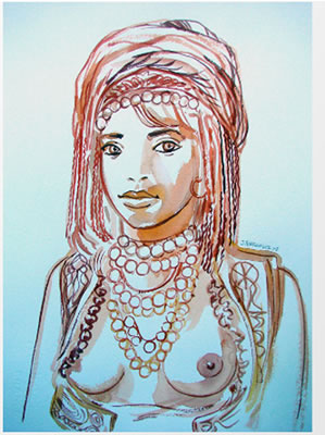 Buste de femme orientale