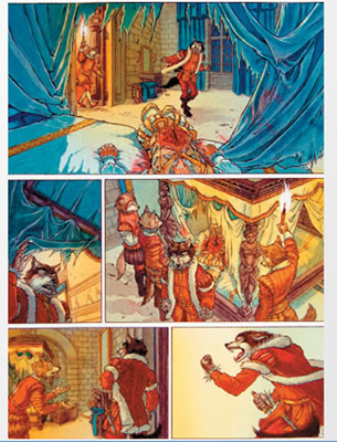 Paru dans l'album Le bois des vierges, tome I, planche 14