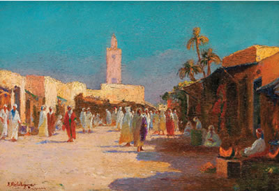 Rue à Kairouan by Eugène Jules Delahogue - Auction record, sale price, and art valuation. Compare with similar artists and explore comparable artworks.
