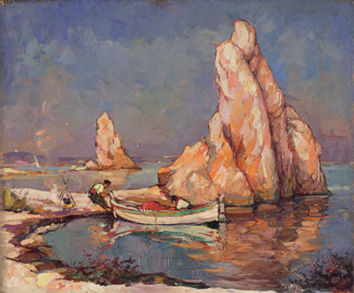 Pêcheurs sur l'etang de Berre by Charles Binchops - Auction record, sale price, and art valuation. Compare with similar artists and explore comparable artworks.