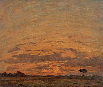Coucher de soleil sur la plaine