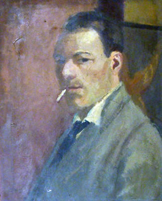 Portrait of Edmond Heuze: Self Portrait with Cigarette