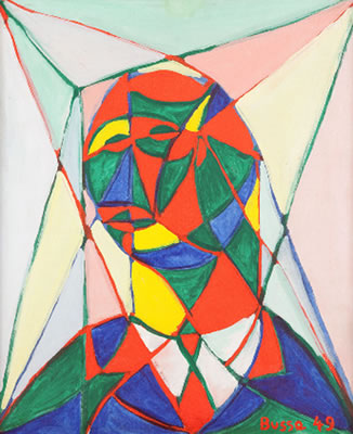 Portrait of Jacques Busse: Autoportait rouge et vert