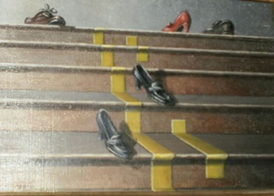 Chaussure dans l'escalier