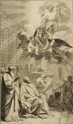 Frontispiece Project: Interior of a studio portrait of the writer Philippe d'Orléans