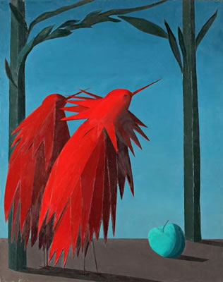 Deux oiseaux rouges n°1