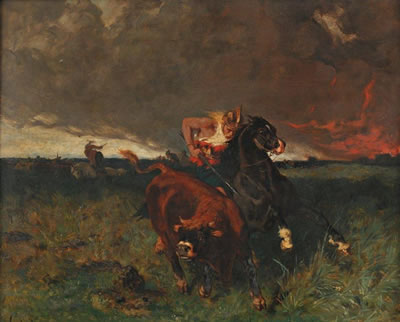 Gaulois à la chasse aux taureaux sauvages