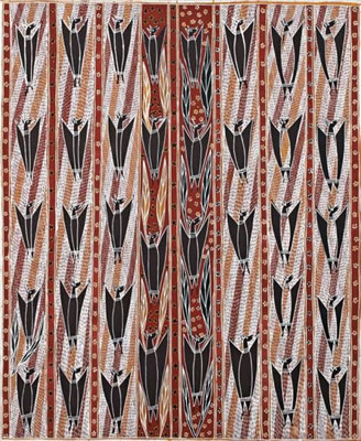 Flying Fox (Warrnyu) by Roy Burrunyula - Auction record, sale price, and art valuation. Compare with similar artists and explore comparable artworks.