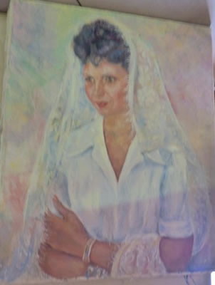 Portrait de femme en mantille