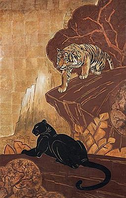 Tigre en panthère noire