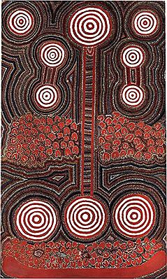 Sample artwork by Lennie Jones Kngwarreye (Born c.1945), known for aboriginal art - View similar artists and auction records