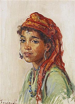 JEUNE BÉDOUINE AU FOULARD ROUGE