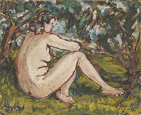 Femme accroupie
