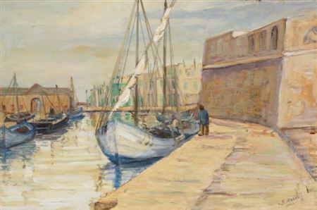 LE VIEUX PORT DE PÊCHE DE BIZERTE THE OLD BIZERTE FISHING PORT by Natacha Markoff - Auction record, sale price, and art valuation. Compare with similar artists and explore comparable artworks.