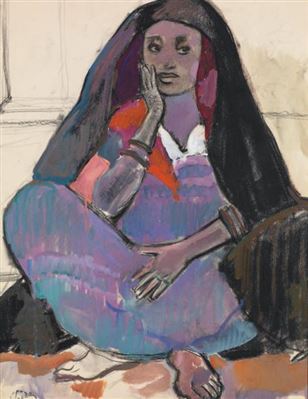 BÉDOUINE ASSISE A BEDOUIN WOMAN SEATED