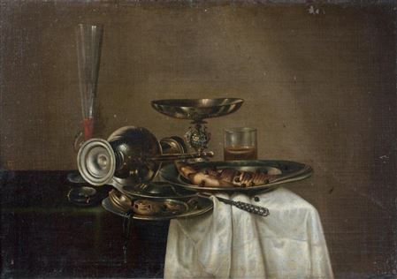 Nature morte au pichet, sel et pâté and Nature morte au verre de vin et assiette de poisson (2)
